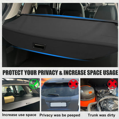 Retractable Cargo Cover for Ford Edge (2015–2022) - Black Trunk Shade