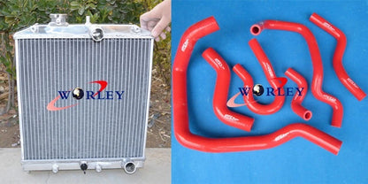 Alloy Radiator with Red Hose Kit for Honda Civic EK EG D15 D16 (1992–2000)
