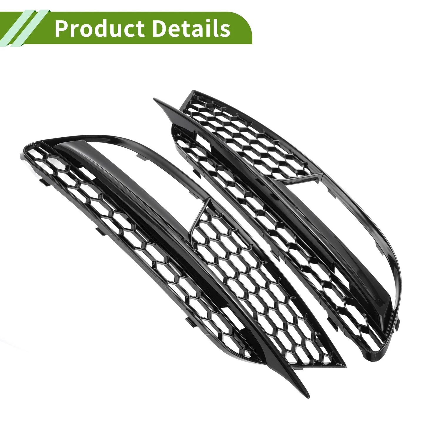 1 Pair Front Fog Light Grill for Audi A5 (2013–2016) No. 8T0807681H/8T0807682H