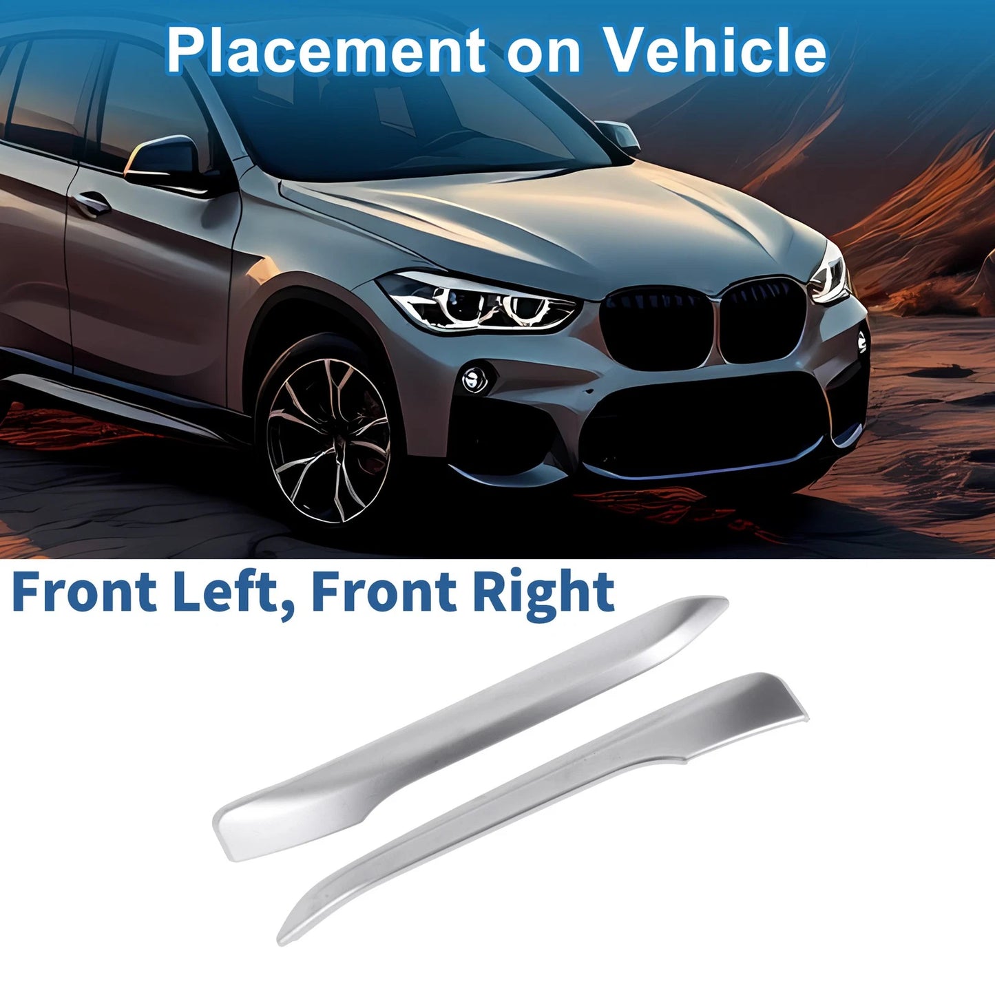 2Pcs Headlight Trim Bezel for BMW X1 F48 (2016–2019)
