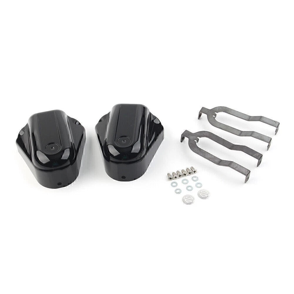 Chrome Saddlebag Guard Latch Cover w/Red Reflectors for Harley Touring (1993–2013)