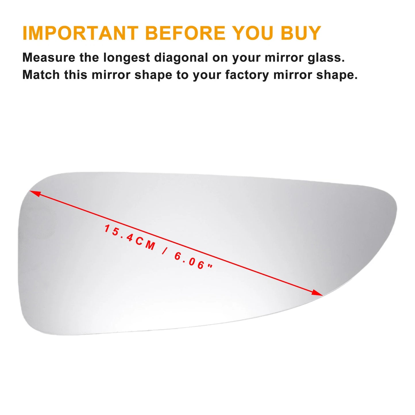 Right Lower Side Mirror Glass w/ Adhesive for Nissan Opel Renault