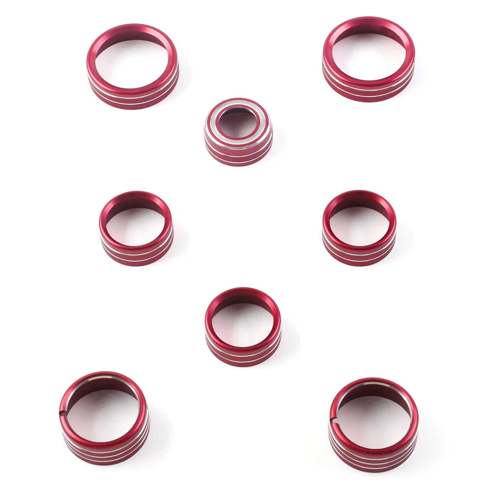 8x Air Conditioner Switch Knob Trim Red for Chevrolet Silverado (2014-2018)
