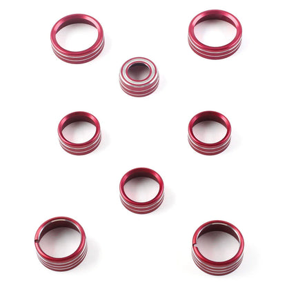 8x Air Conditioner Switch Knob Trim Red for Chevrolet Silverado (2014-2018)