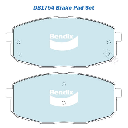 Set of 4 Bendix Front Disc Brake Pads for Hyundai i30 (2007–2013)