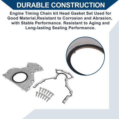 Engine Timing Cover Gasket Set for GMC Chevy 6.0 6.2 4.8 5.3 (2007-2019)