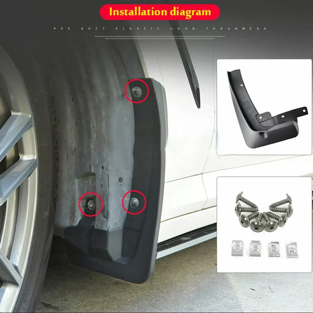 2 x Front & Rear Molded Splash Guards Mud Flaps for BMW X3 (2011–2017)