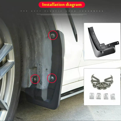 2 x Front & Rear Molded Splash Guards Mud Flaps for BMW X3 (2011–2017)