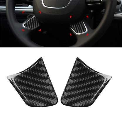 Carbon Fiber Steering Wheel Panel Cover Trim for Audi A6 A7 (2012-2018)