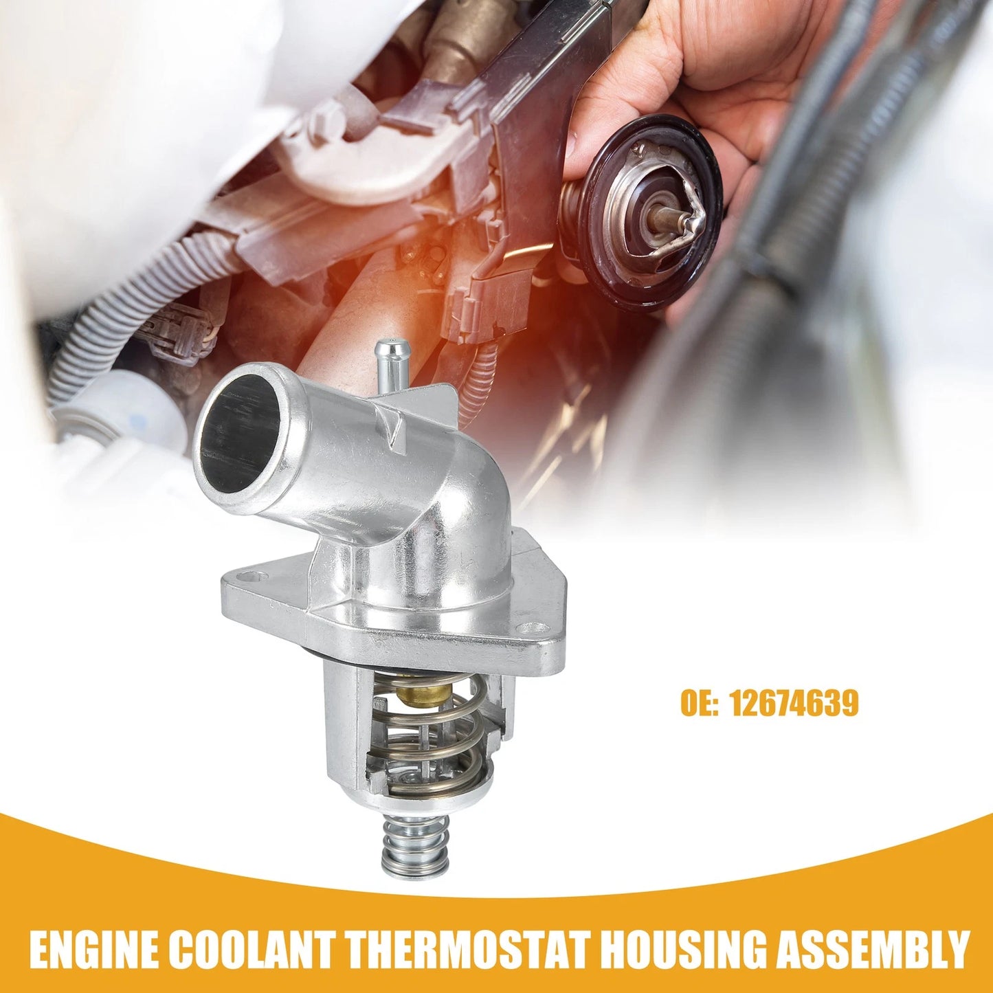 Engine Coolant Thermostat Assembly No.12674639 for Chevrolet Silverado 1500 (2014–2019)