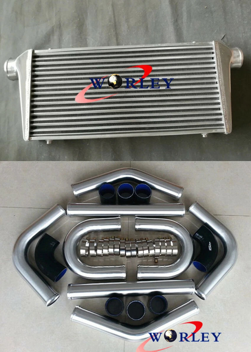 Intercooler Kit with 3" Aluminium Piping and Blue Silicone Hose