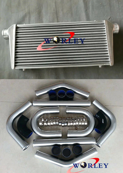 Intercooler Kit with 3" Aluminium Piping and Blue Silicone Hose