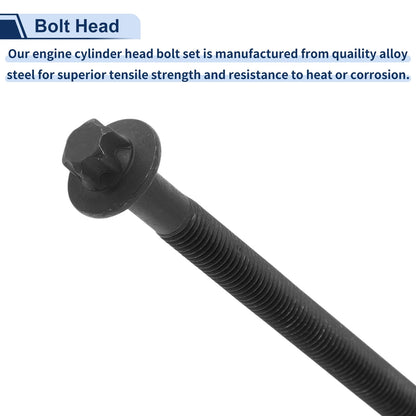 Set of 10 Engine Cylinder Head Bolts for Chevrolet Sonic 1.4L L4 (2012–2020) No. ES 72474