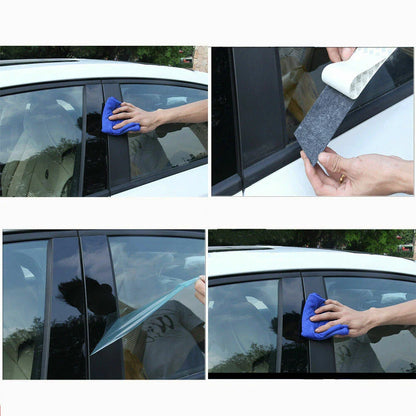 8x Black Window Pillar Posts Set Cover Door Trim For Nissan Kicks (2017–2021)