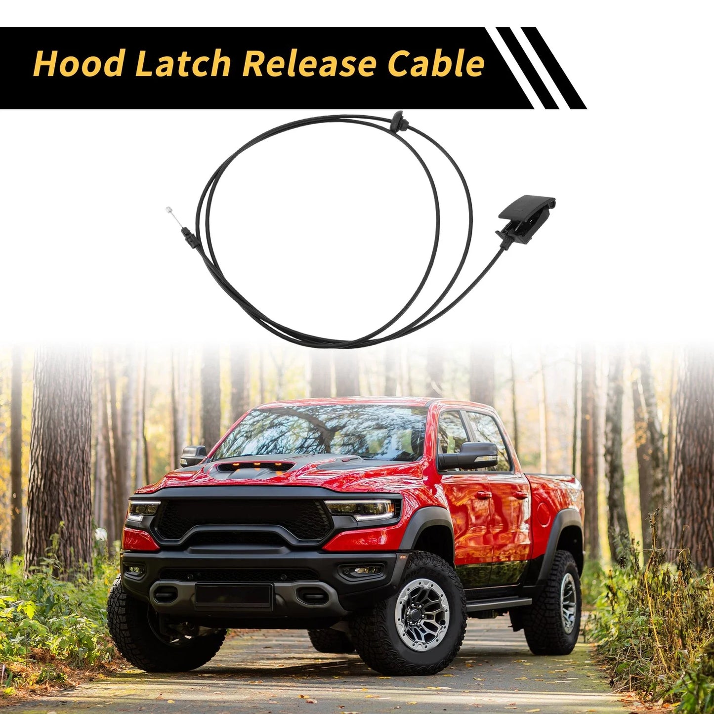 Hood Latch Release Cable for Dodge Ram 1500 2500 3500 (2009-2018)