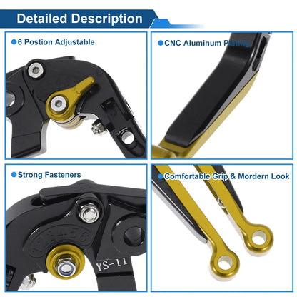 Adjustable Brake Clutch Levers for Honda X11 (2000-2001) - Black Gold Tone