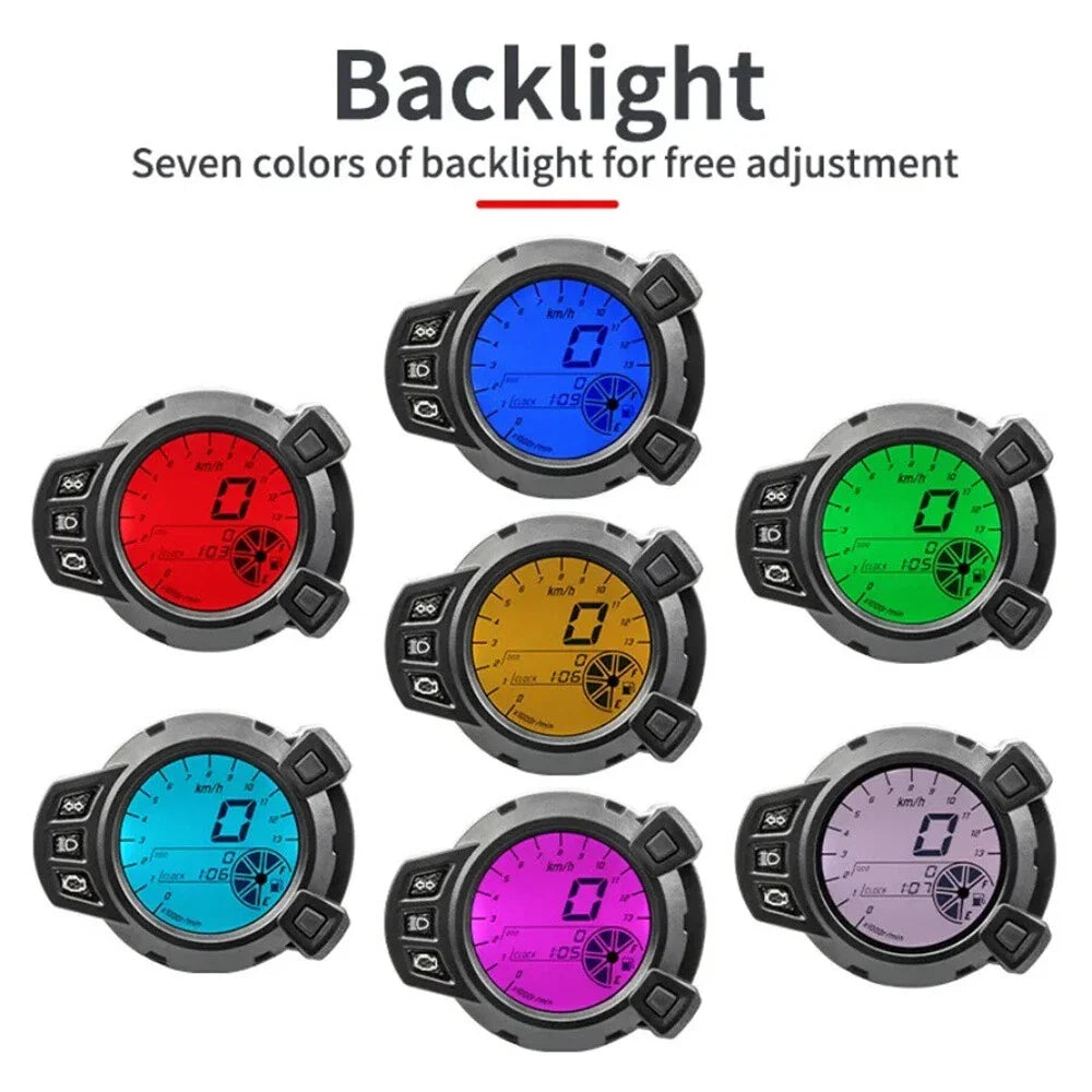 Multi-Function LCD Meter for Motorcycle Odometer Tachometer
