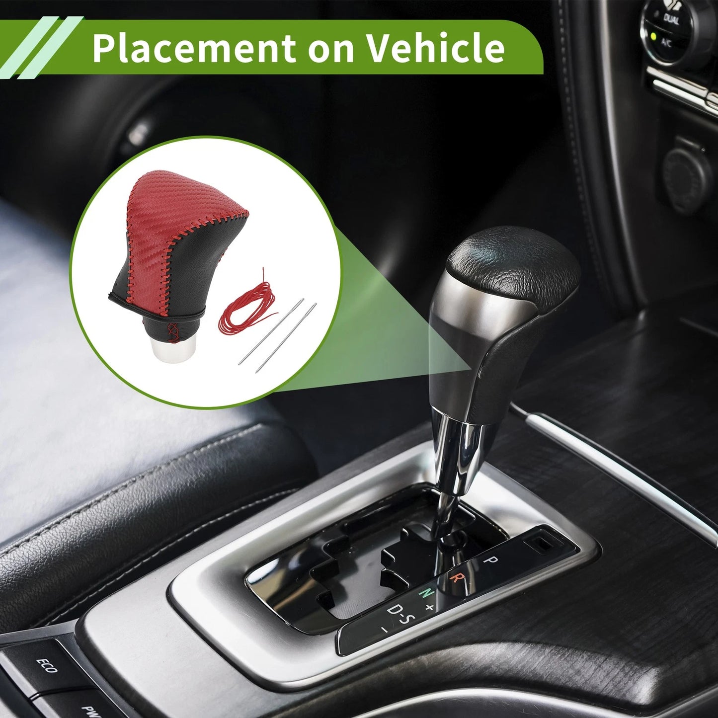 1 Pc Gear Shift Knob Cover for Lexus ES300h (2018-2023) Red Carbon Fiber