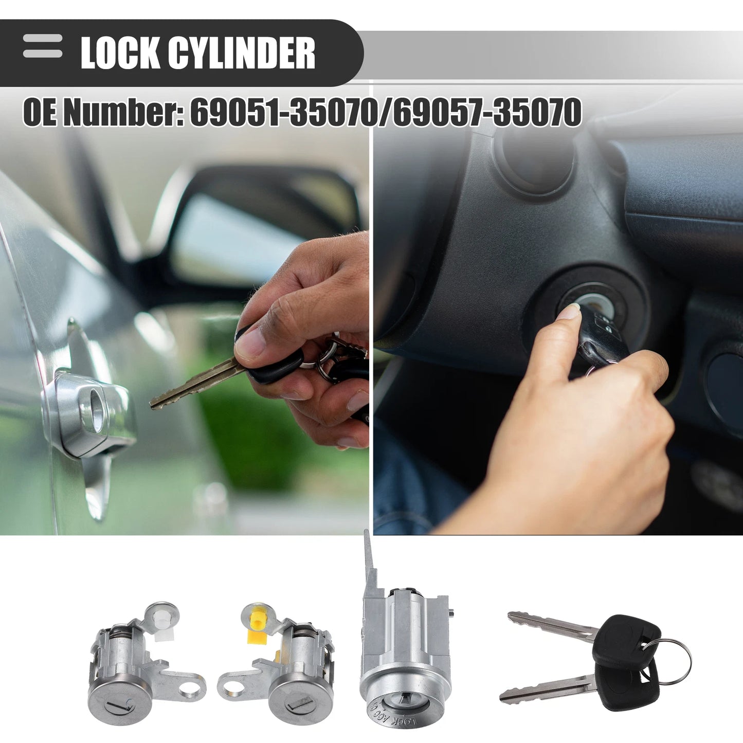 Ignition Switch Lock Cylinder for Toyota Tacoma (1995–2004) No. 69051-35070