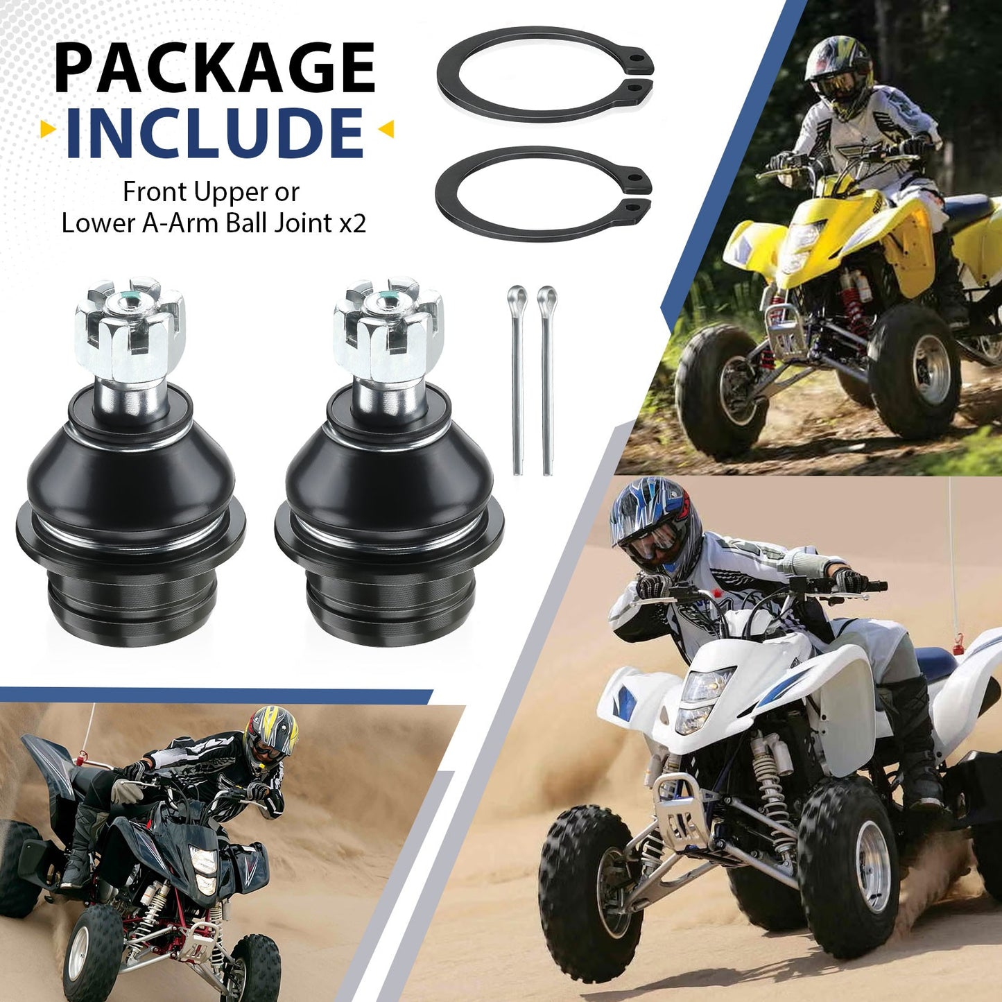Front Upper Lower Arm Ball Joints for Arctic Cat DVX 400 (2004–2008)