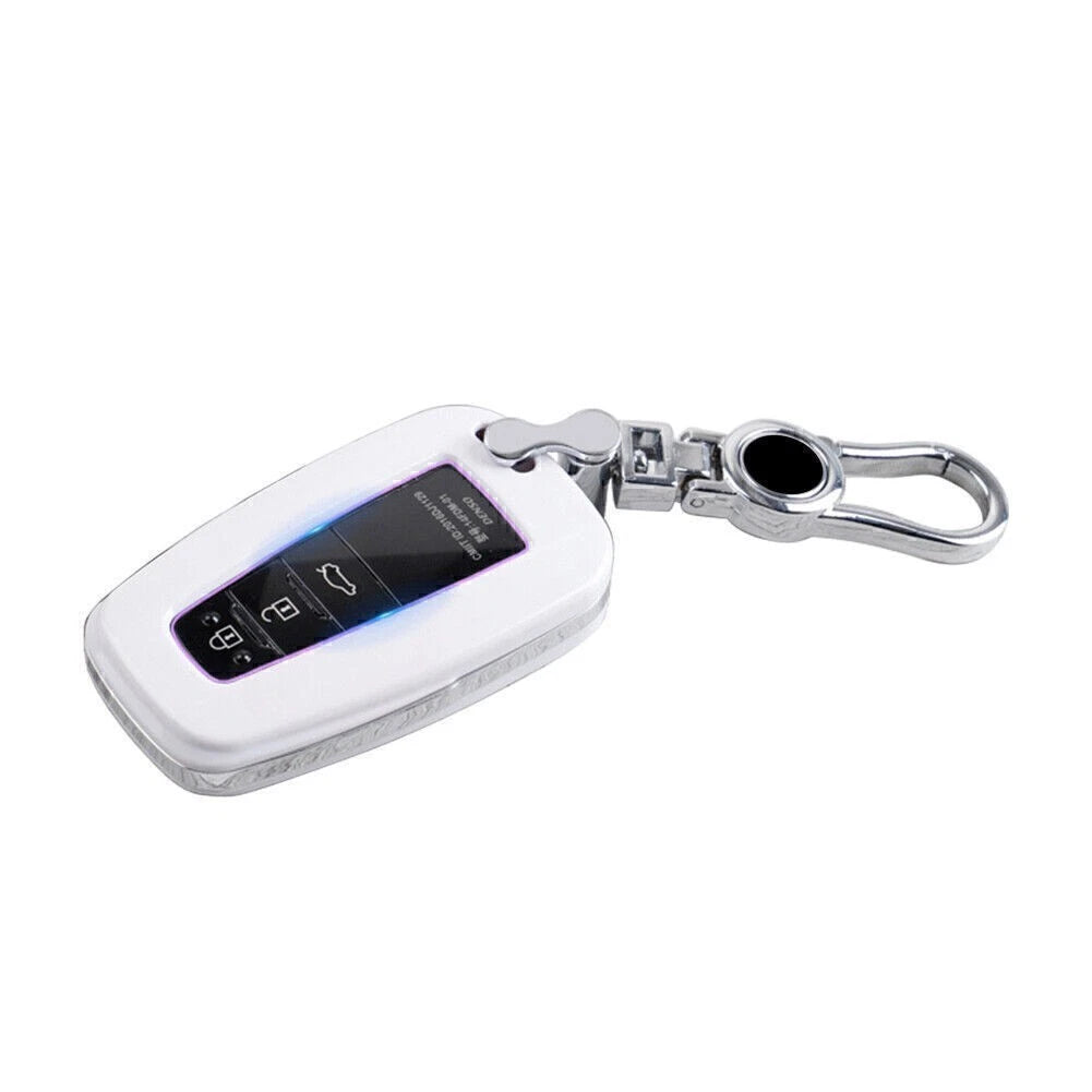 Key Fob Case for Toyota Camry, Corolla, C-HR, Prado, RAV4, Prius (White)