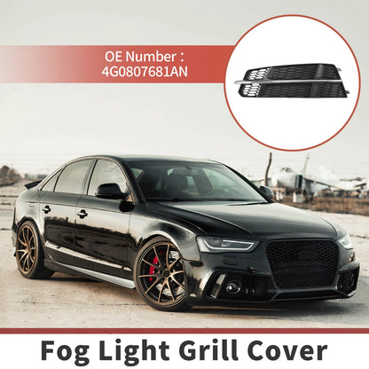 Fog Light Grill for Audi A6 C7 S-Line (2015–2018) Black Silver Tone