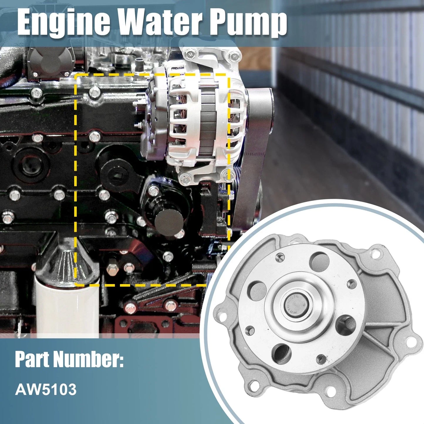 Water Pump AW5103 for Buick LaCrosse, Chevrolet Impala (2005-2008, 2012)