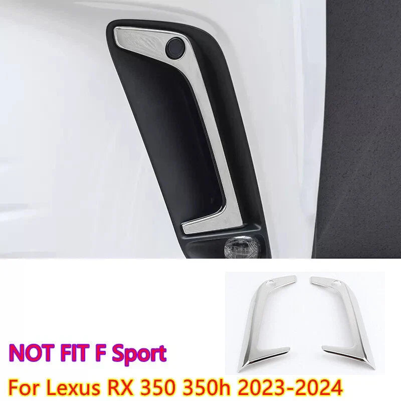 Chrome Steel Front Bumper Fog Light Cover Trim for Lexus RX 350 350h (2023–2024)