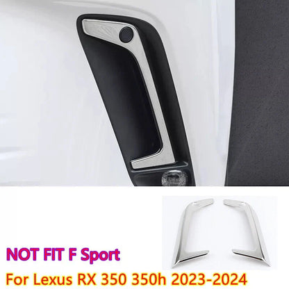 Chrome Steel Front Bumper Fog Light Cover Trim for Lexus RX 350 350h (2023–2024)