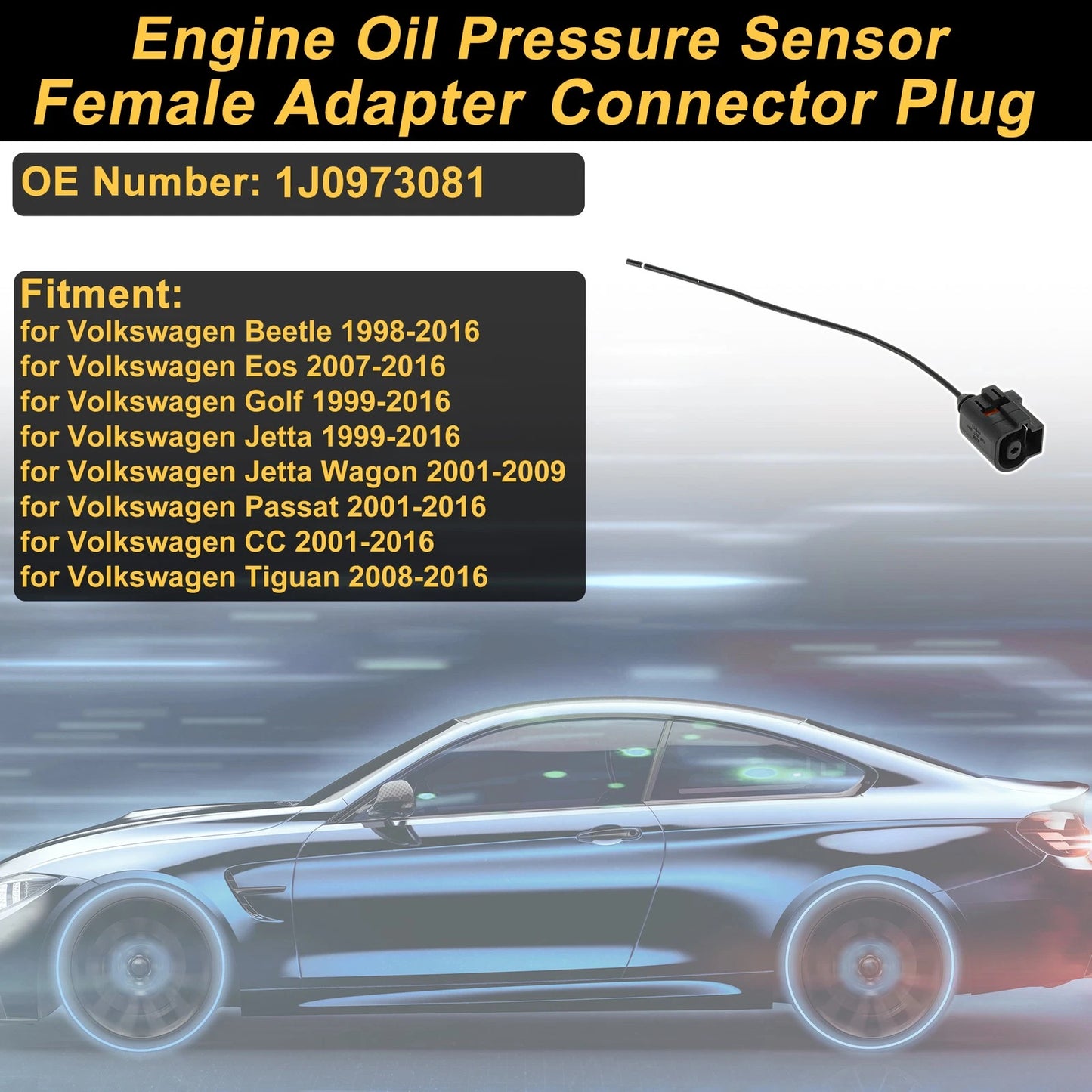 1 Pin Engine Oil Pressure Sensor Connector Plug for Volkswagen Beetle (1998–2016)