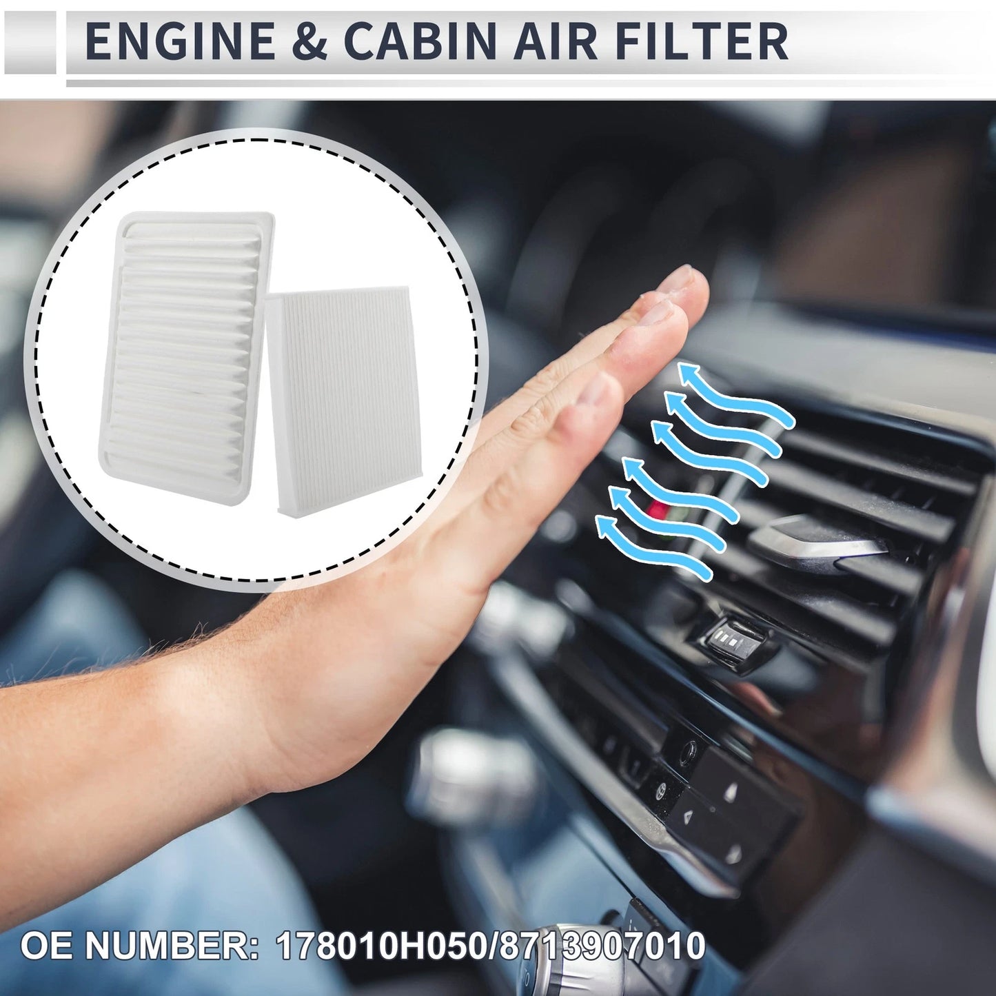 Engine Cabin Air Filter Combo No. 178010H050 for Toyota Camry (2007–2017)