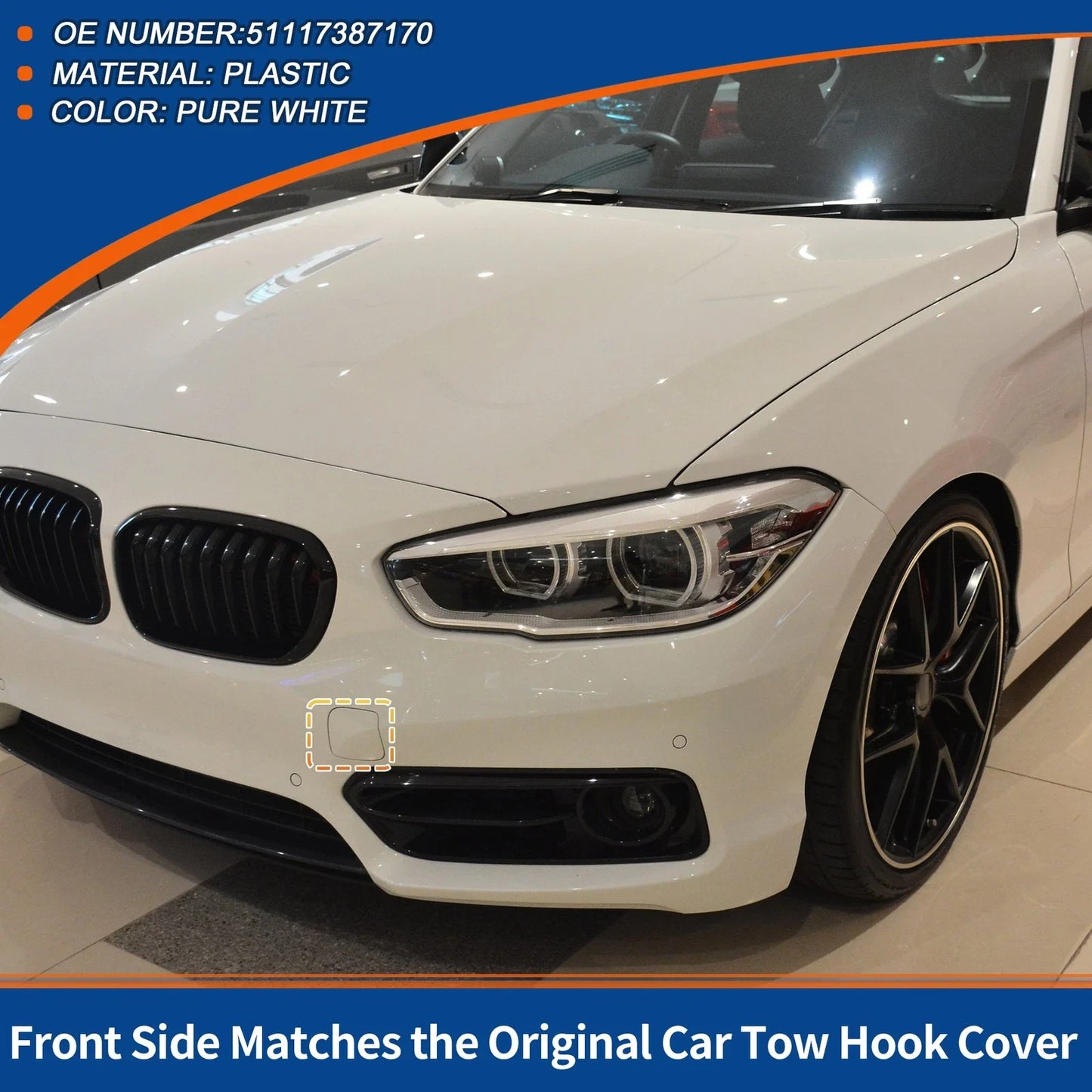 Tow Hook Cover for BMW 1 Series F20 Pure White