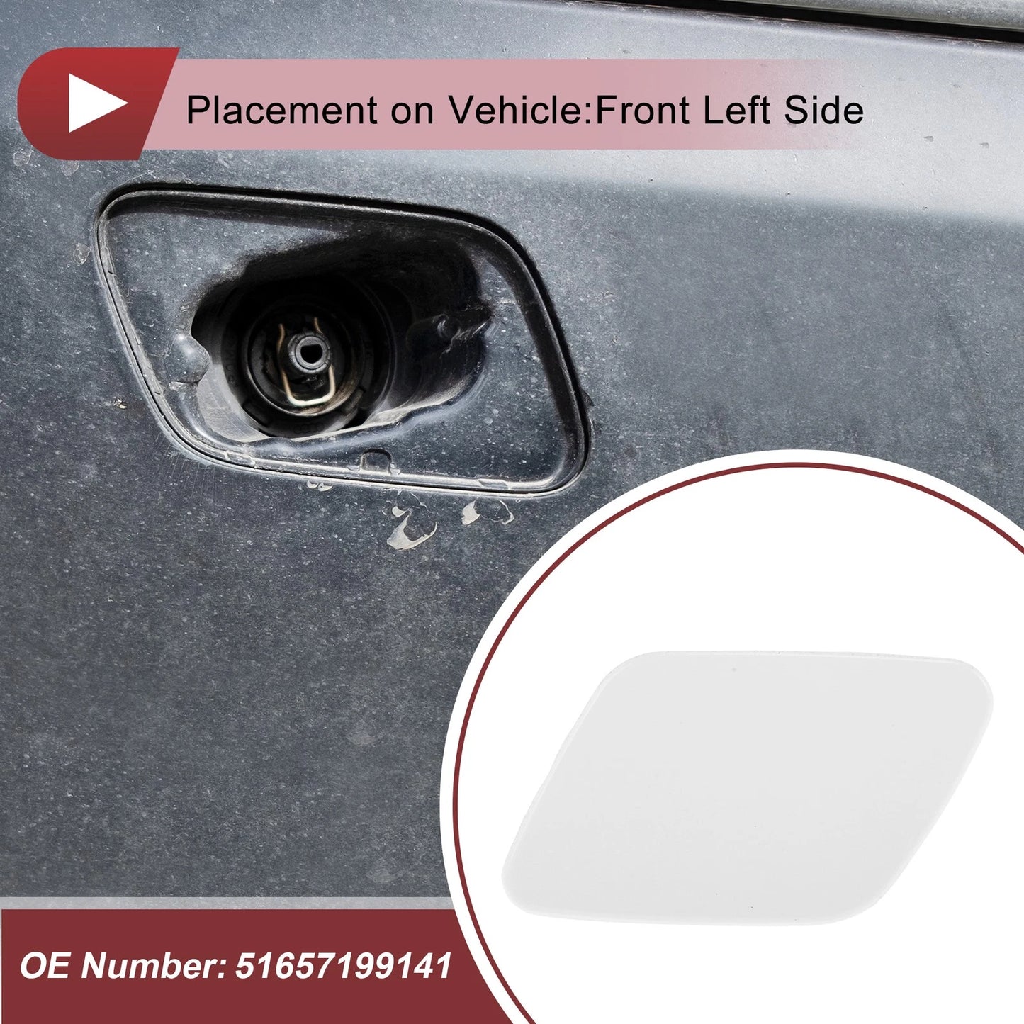 Front Left Bumper Trim Nozzle Cover No. 51657199141 for BMW X5 (2007–2013)