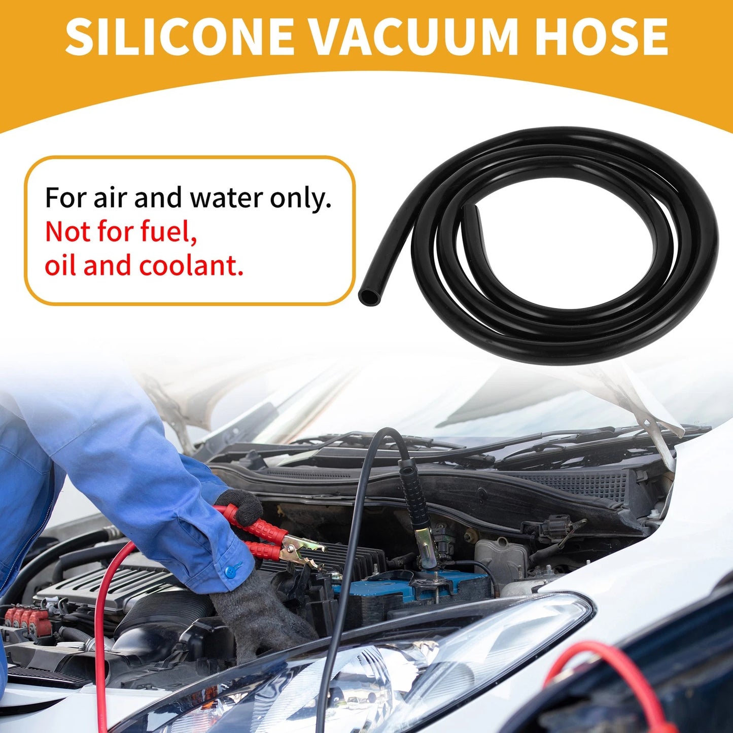 Silicone Vacuum Tubing Hose 1/2" ID 12mm (6FT) for Air and Water