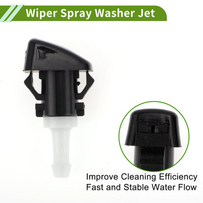 Windshield Washer Nozzle Set of 2 with Y Hose Connector for Chrysler 200 (2008–2016)