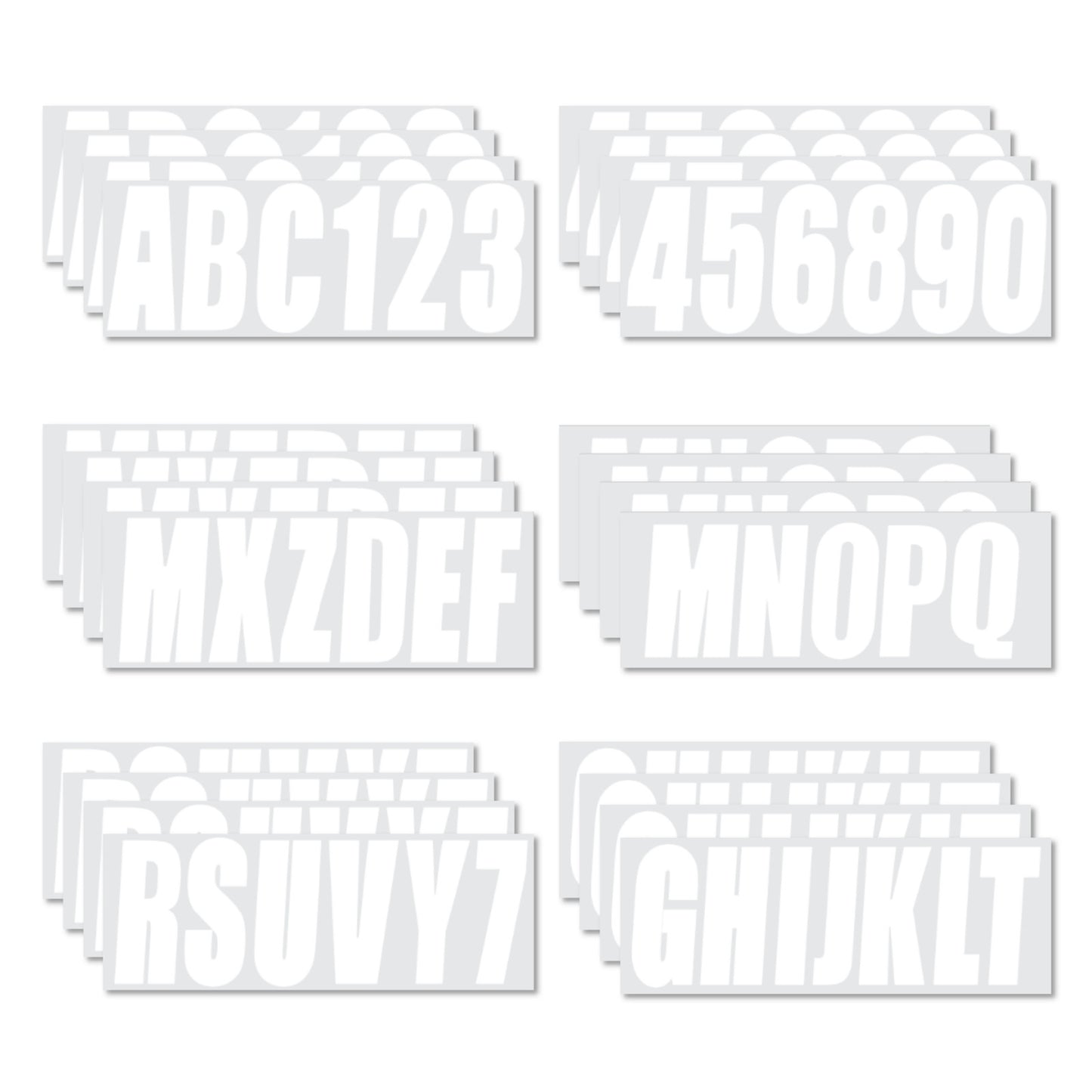 Set of 4 Custom Boat Registration Numbers Decals A-Z & 0-9