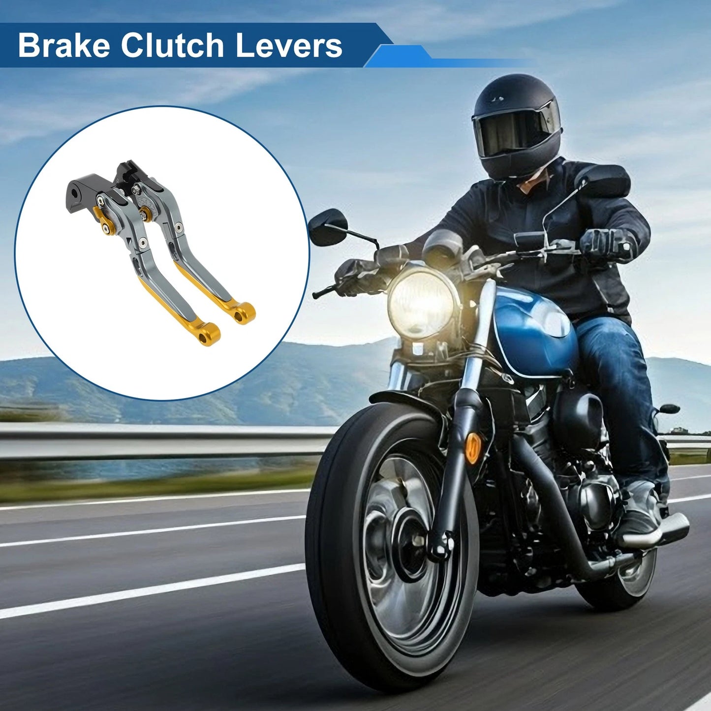 Brake Clutch Levers for Yamaha YZF-R7 (2021–2025) Titanium Gold Tone End 1 Pair