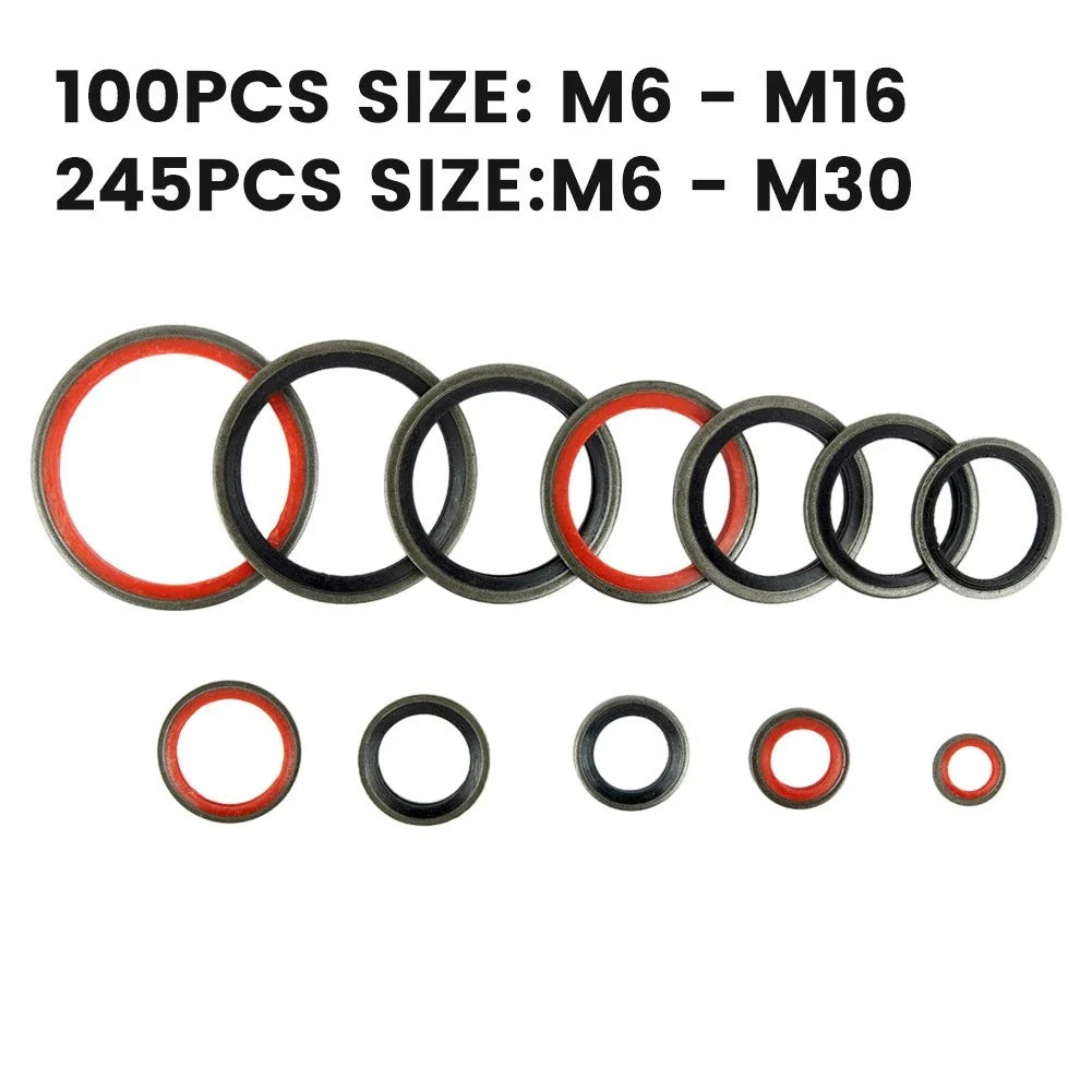 100pcs/245pcs Assorted Sealing Gasket