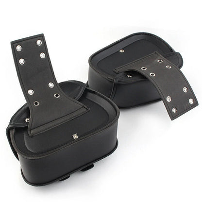 Black PU Leather Saddle Bags Side Luggage for Harley Sportster Dyna