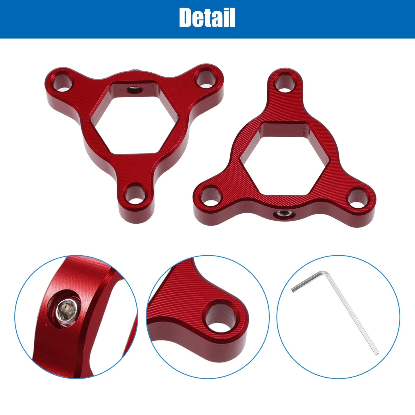 2X 17mm Fork Preload Adjusters for Motorcycle (Aluminum Alloy, Red)