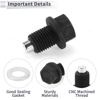 Set of 1 M14x1.5 Engine Oil Drain Plug with Gasket for Car Motorcycle