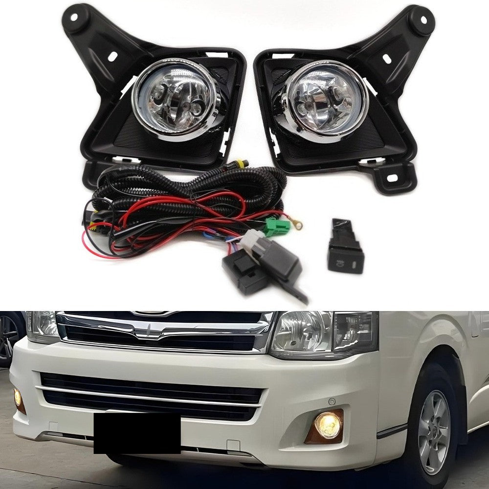 Set of Front Fog Lights with Cover Bezel for Toyota Hiace (2011–2013)