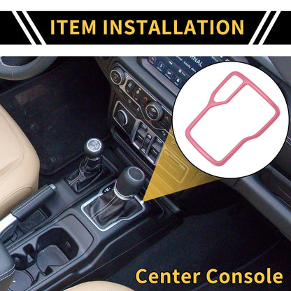1 Pc Center Console Gear Shift Frame Cover Trim for Jeep Wrangler JL (2018–2023)