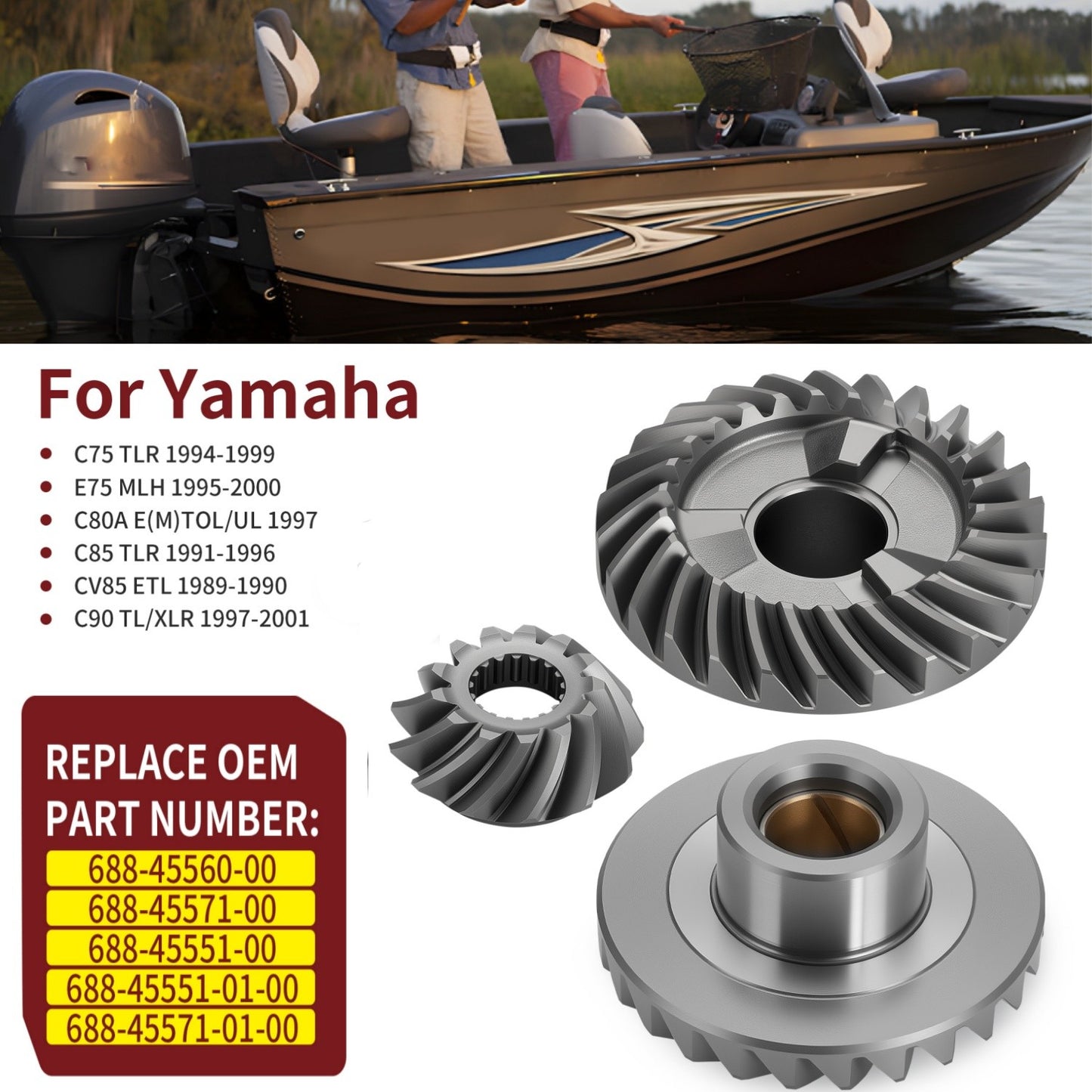 Gear Set for Yamaha 75-90HP Outboard (1990–2000)
