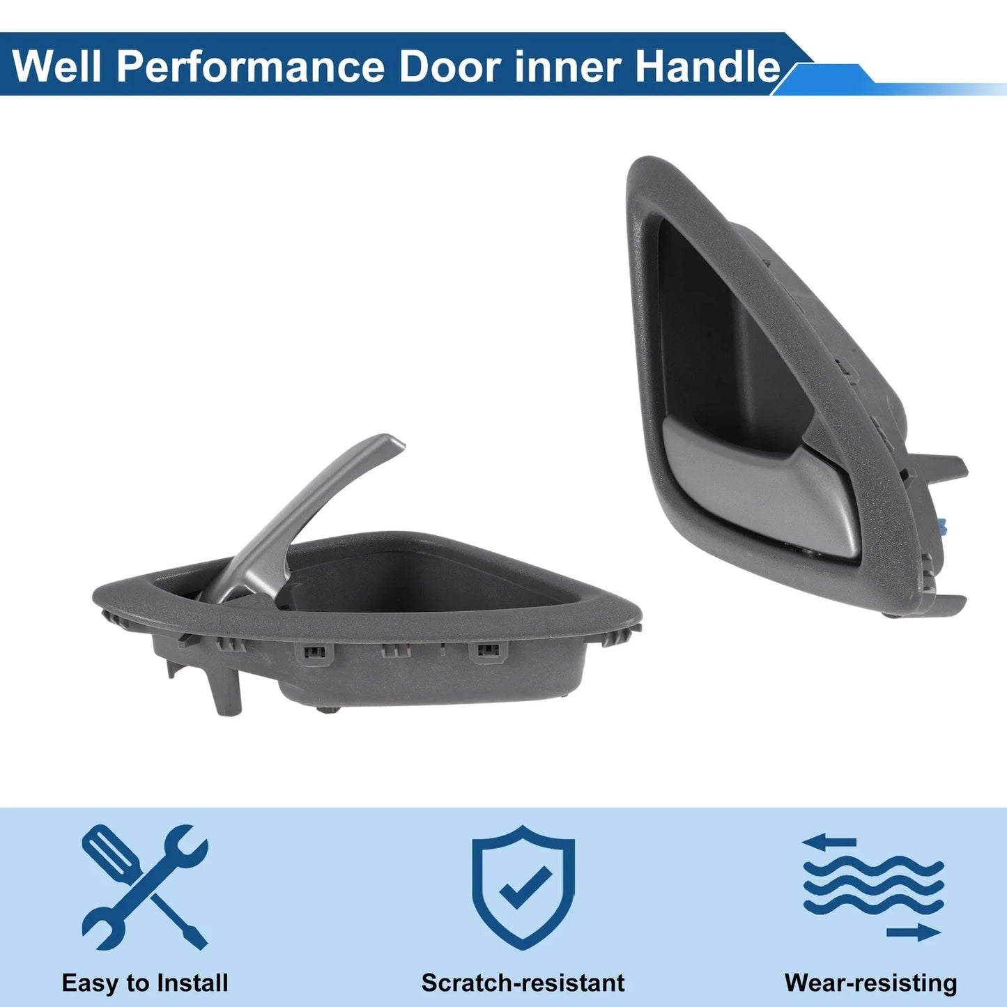 Front Driver Side Interior Door Handle for Chevrolet Sail (2010-2014) Gray Chrome