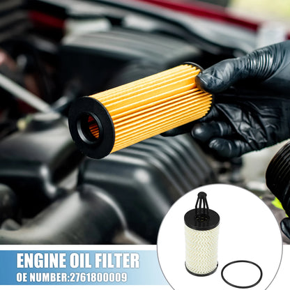 4Pcs Engine Oil Filter No. 2761800009 with O Ring for Mercedes C300 (2015–2021)