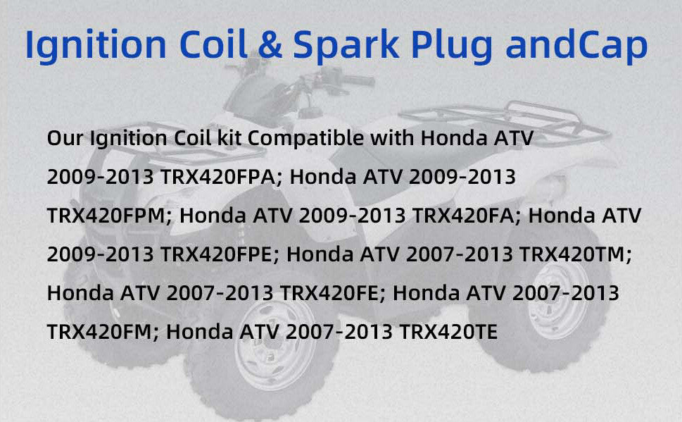 Ignition Coil & Spark Plug for Honda ATV Rancher 420 (2007–2013)