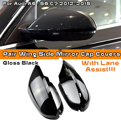 Wing Mirror Cap Covers with Lane Assist for Audi A6 S6 (2012–2018)