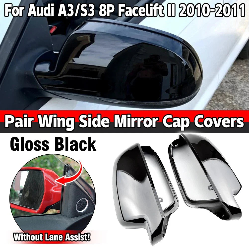 Gloss Black / Side Mirror Cap Covers for Audi A4/S4 (2010–2016)
