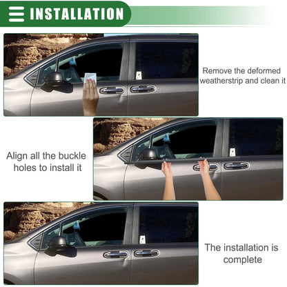 Front Left Door Window Belt Weatherstrip for Toyota Sienna (2011–2020) Black